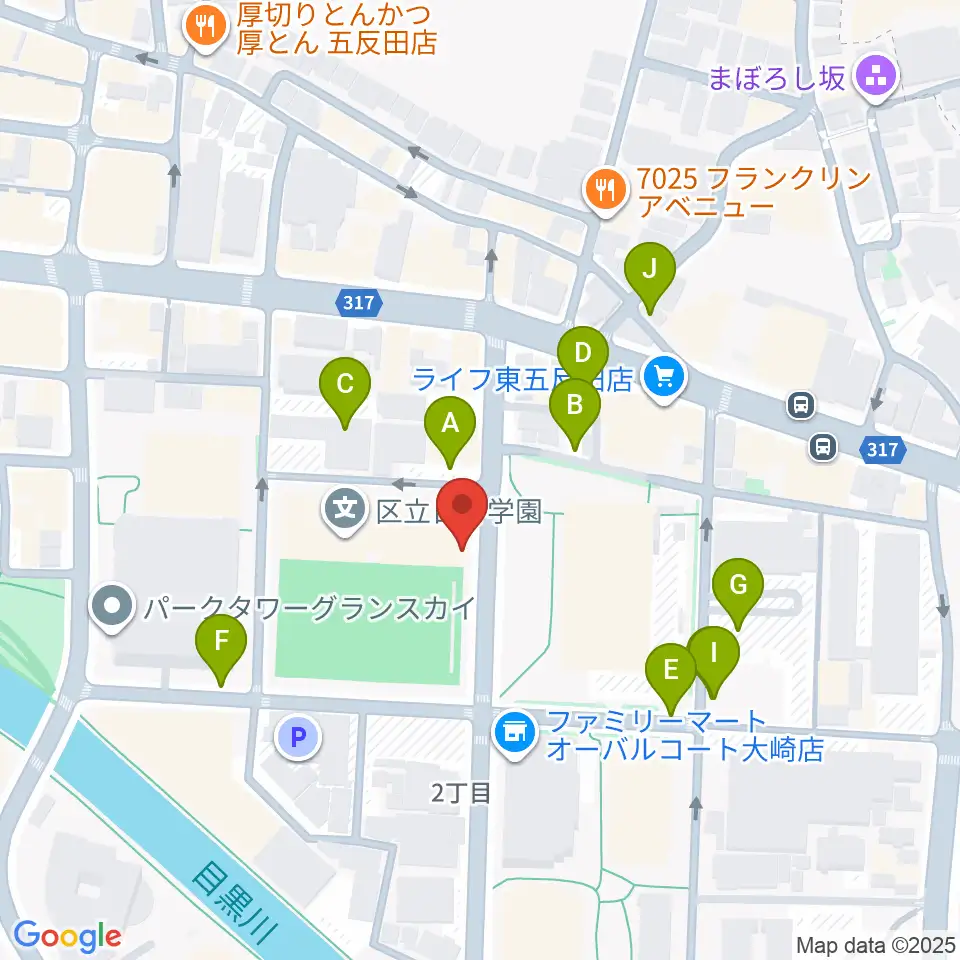 品川区立総合体育館周辺の駐車場・コインパーキング一覧地図