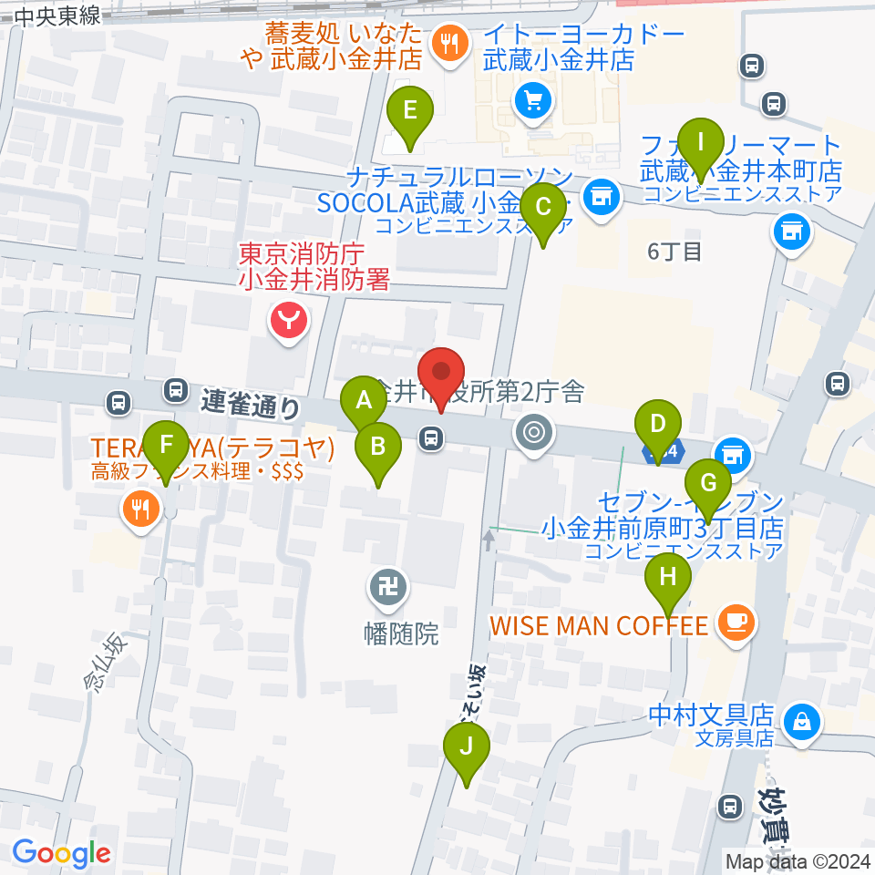 武蔵小金井Rosy Note周辺の駐車場・コインパーキング一覧地図