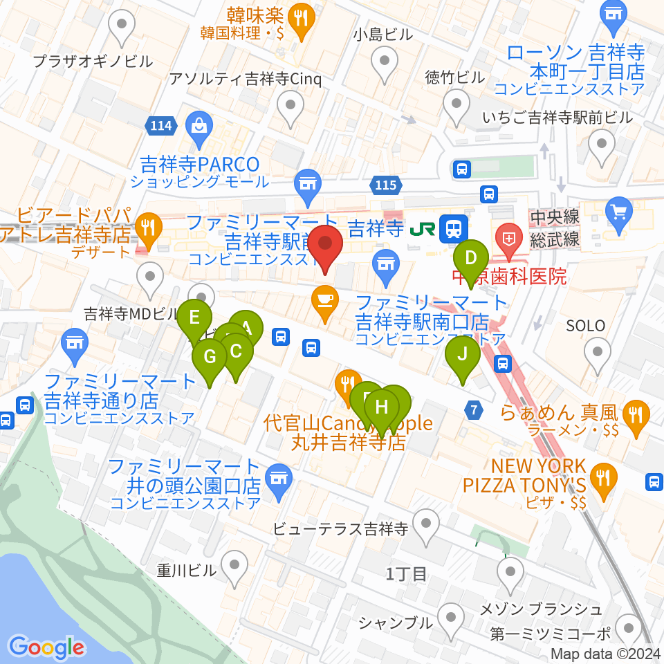 吉祥寺DAYDREAM周辺の駐車場・コインパーキング一覧地図