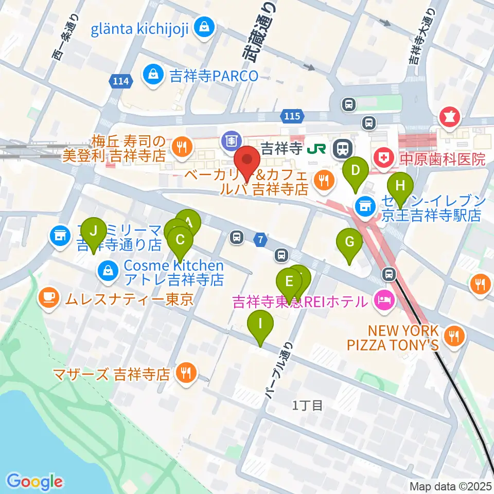 吉祥寺DAYDREAM周辺の駐車場・コインパーキング一覧地図