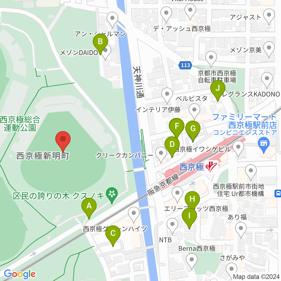 わかさスタジアム京都周辺の駐車場・コインパーキング一覧地図