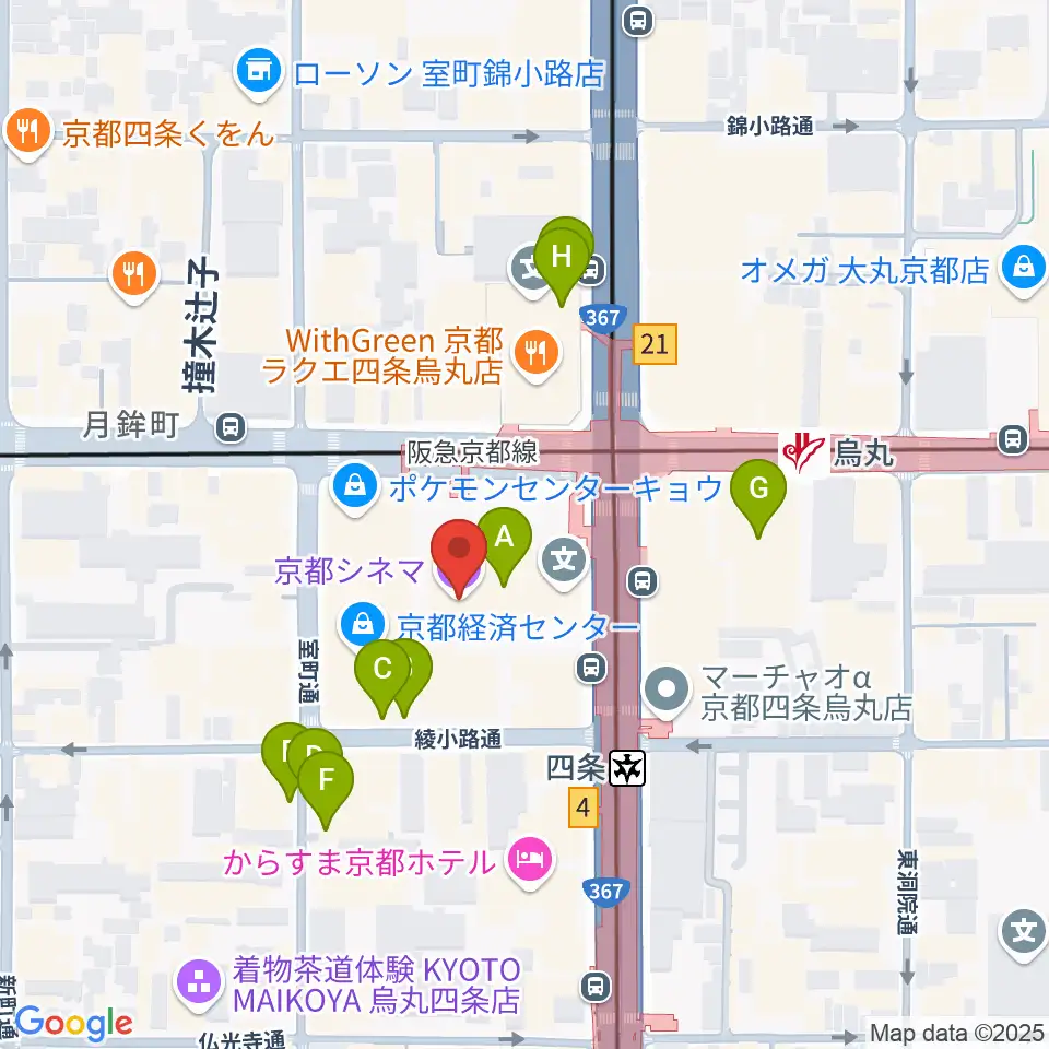 京都シネマ周辺の駐車場・コインパーキング一覧地図