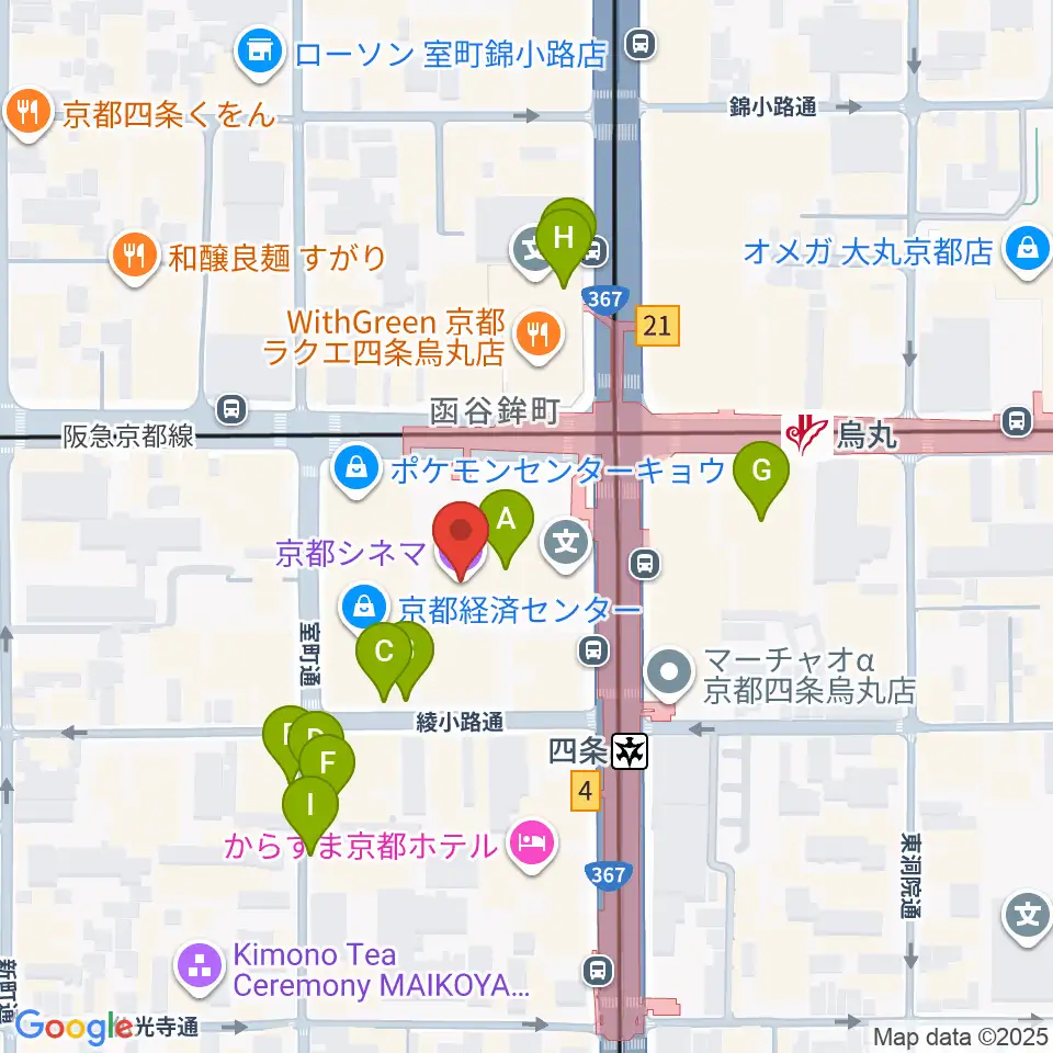 京都シネマ周辺の駐車場・コインパーキング一覧地図