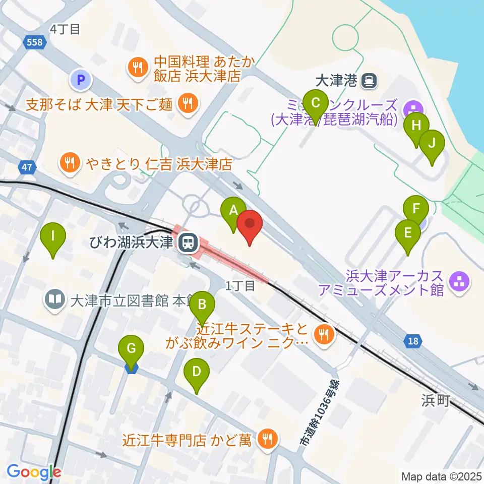 スカイプラザ浜大津周辺の駐車場・コインパーキング一覧地図