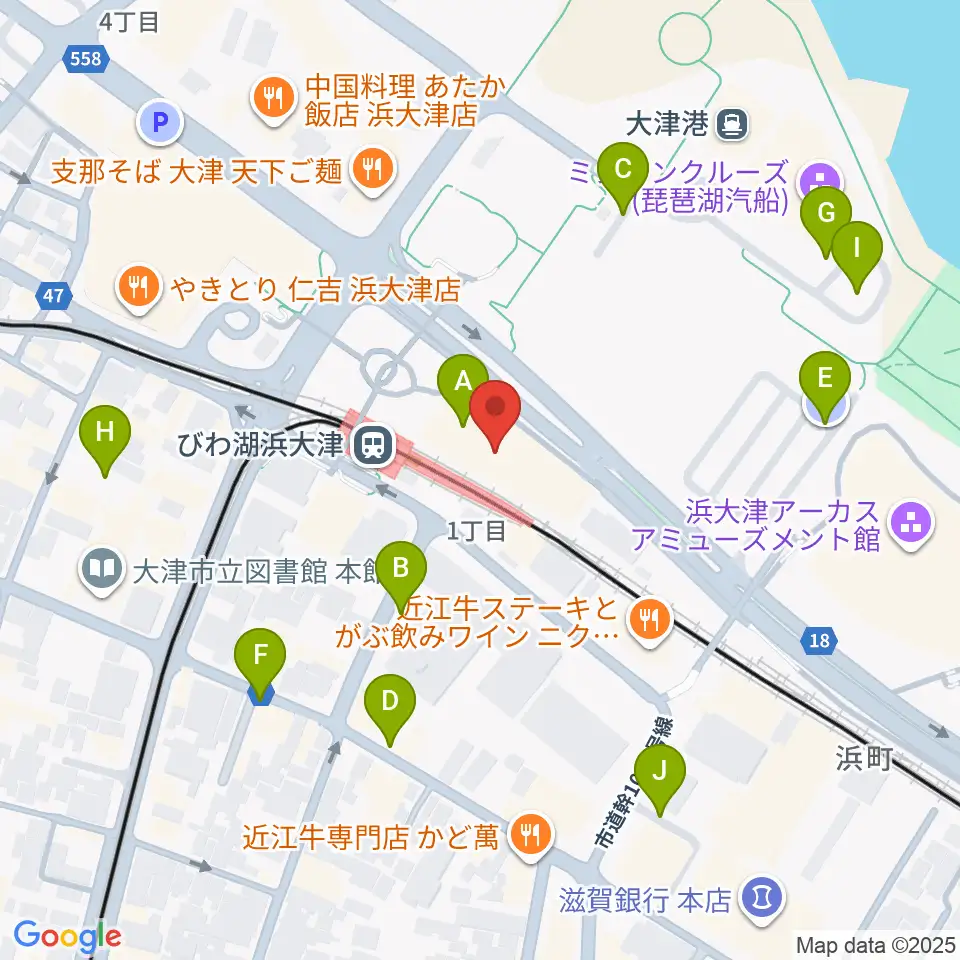 スカイプラザ浜大津周辺の駐車場・コインパーキング一覧地図