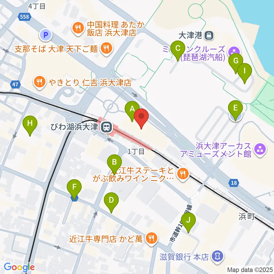 スカイプラザ浜大津周辺の駐車場・コインパーキング一覧地図