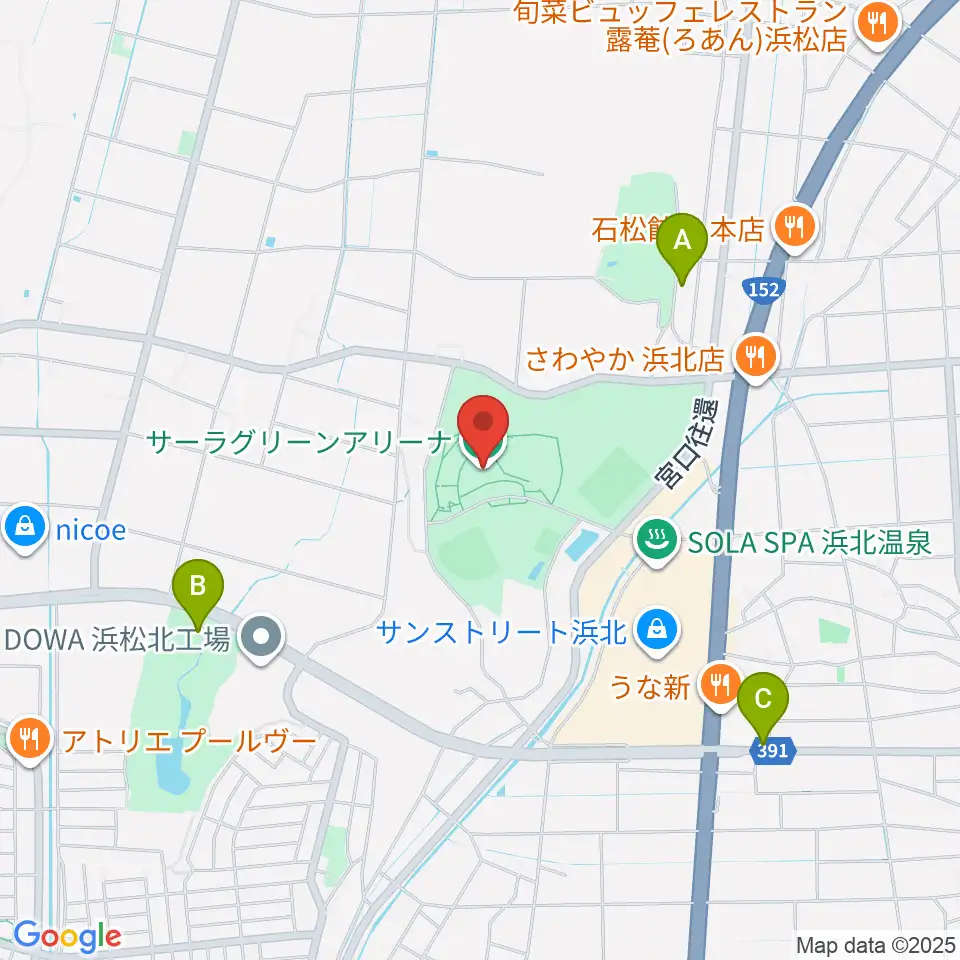 サーラグリーンアリーナ周辺の駐車場・コインパーキング一覧地図
