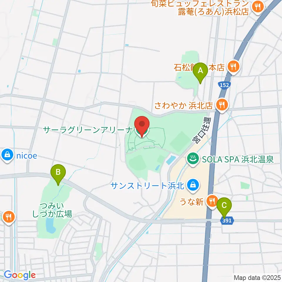 サーラグリーンアリーナ周辺の駐車場・コインパーキング一覧地図