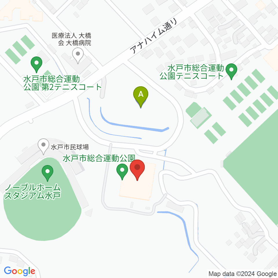 水戸市総合運動公園体育館周辺の駐車場・コインパーキング一覧地図