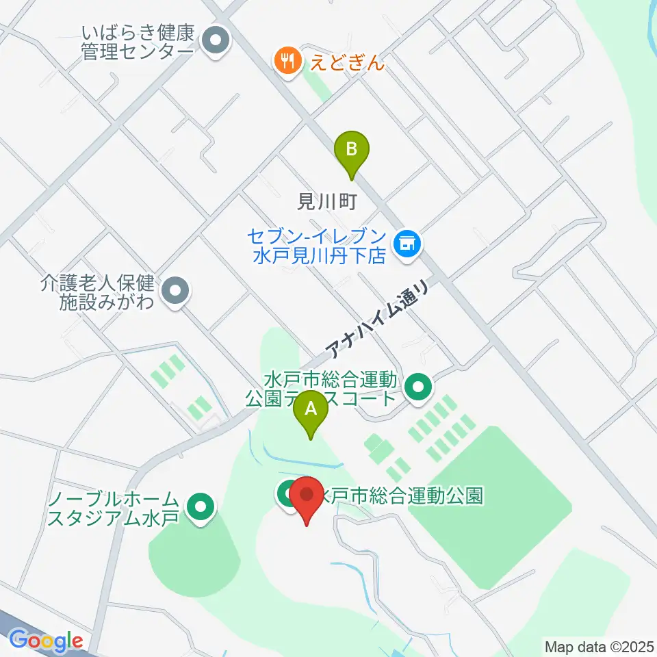 水戸市総合運動公園体育館周辺の駐車場・コインパーキング一覧地図