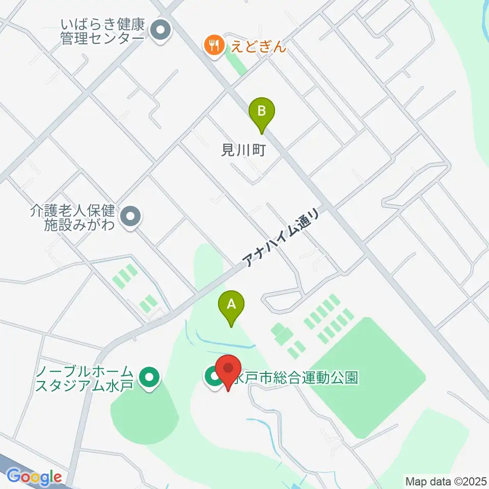 水戸市総合運動公園体育館周辺の駐車場・コインパーキング一覧地図