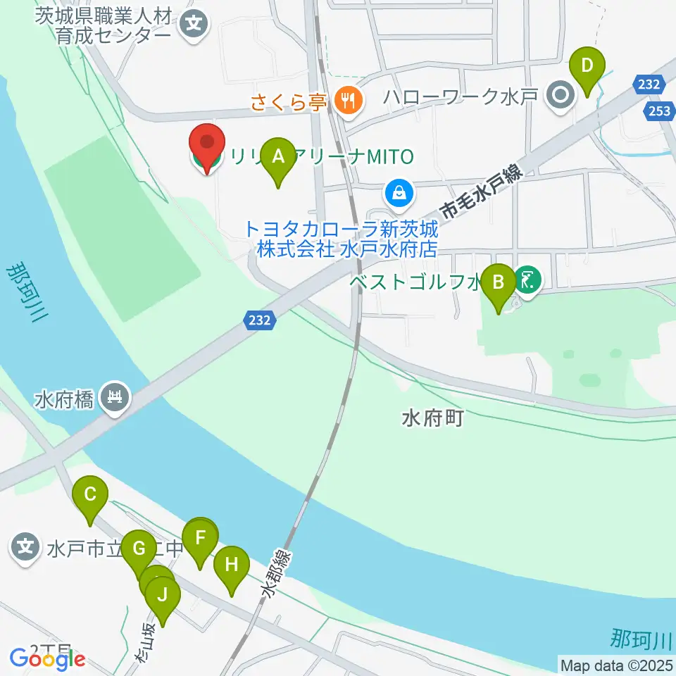 リリーアリーナMITO周辺の駐車場・コインパーキング一覧地図