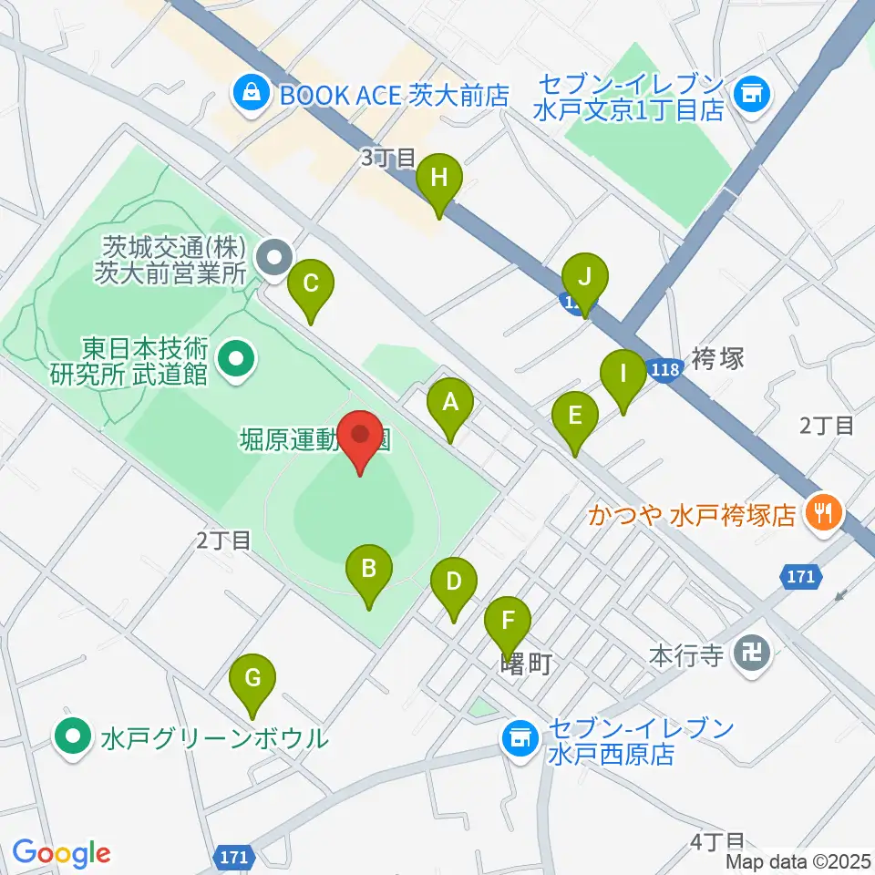 堀原運動公園野球場周辺の駐車場・コインパーキング一覧地図