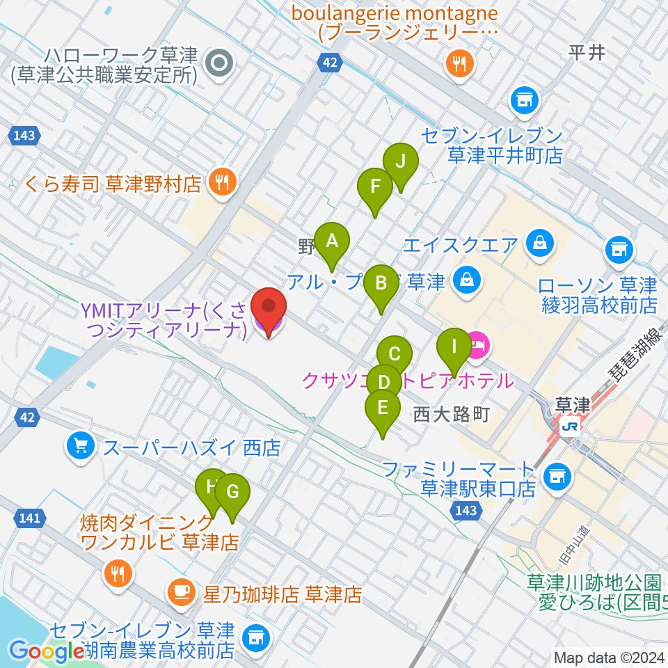 YMITアリーナ周辺の駐車場・コインパーキング一覧地図