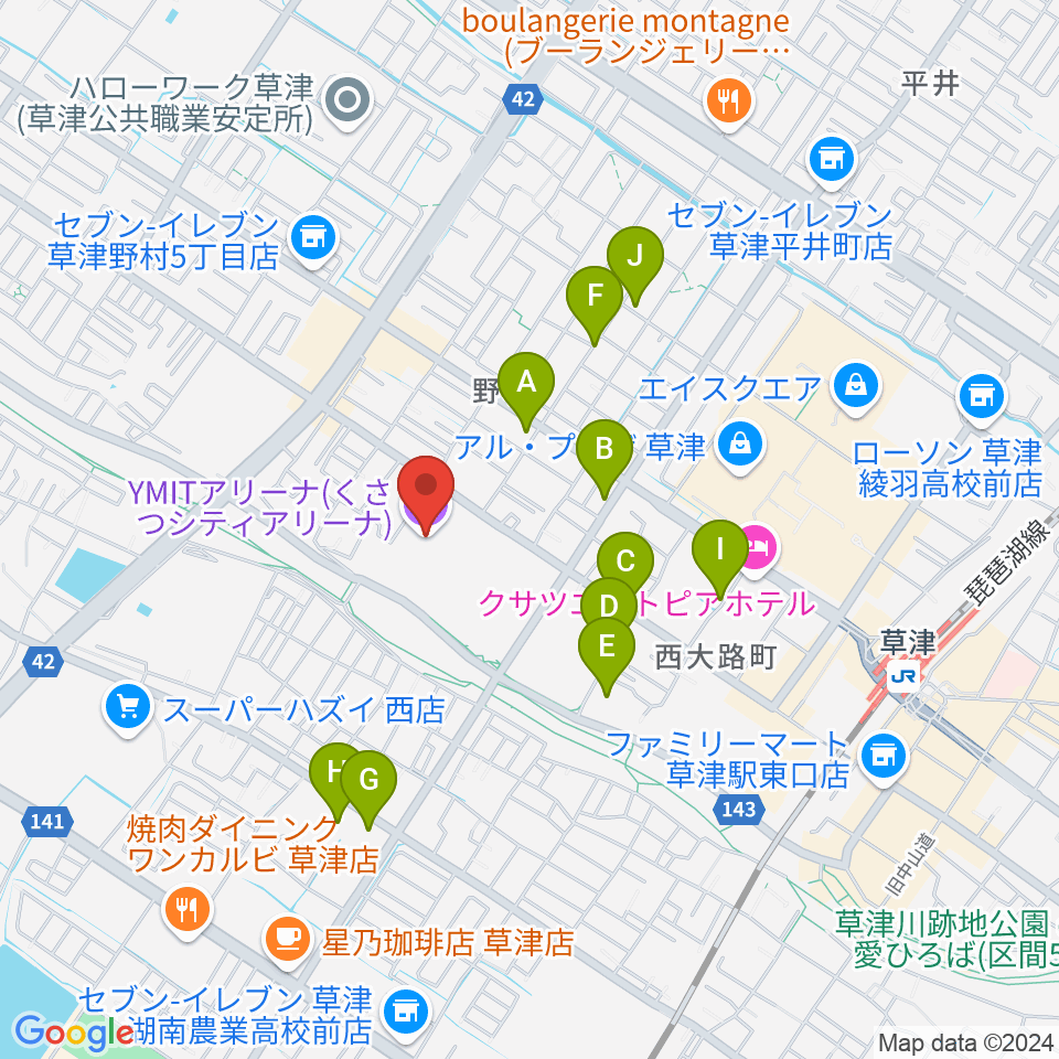 YMITアリーナ周辺の駐車場・コインパーキング一覧地図