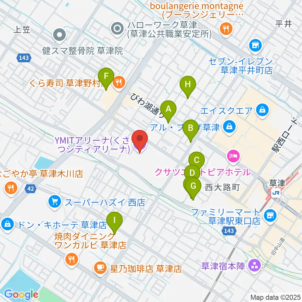 YMITアリーナ周辺の駐車場・コインパーキング一覧地図