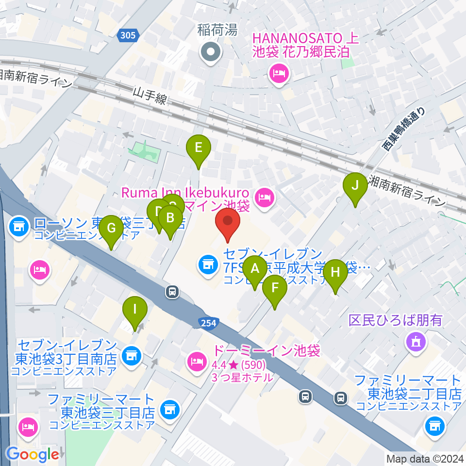 帝京平成大学冲永記念ホール周辺の駐車場・コインパーキング一覧地図