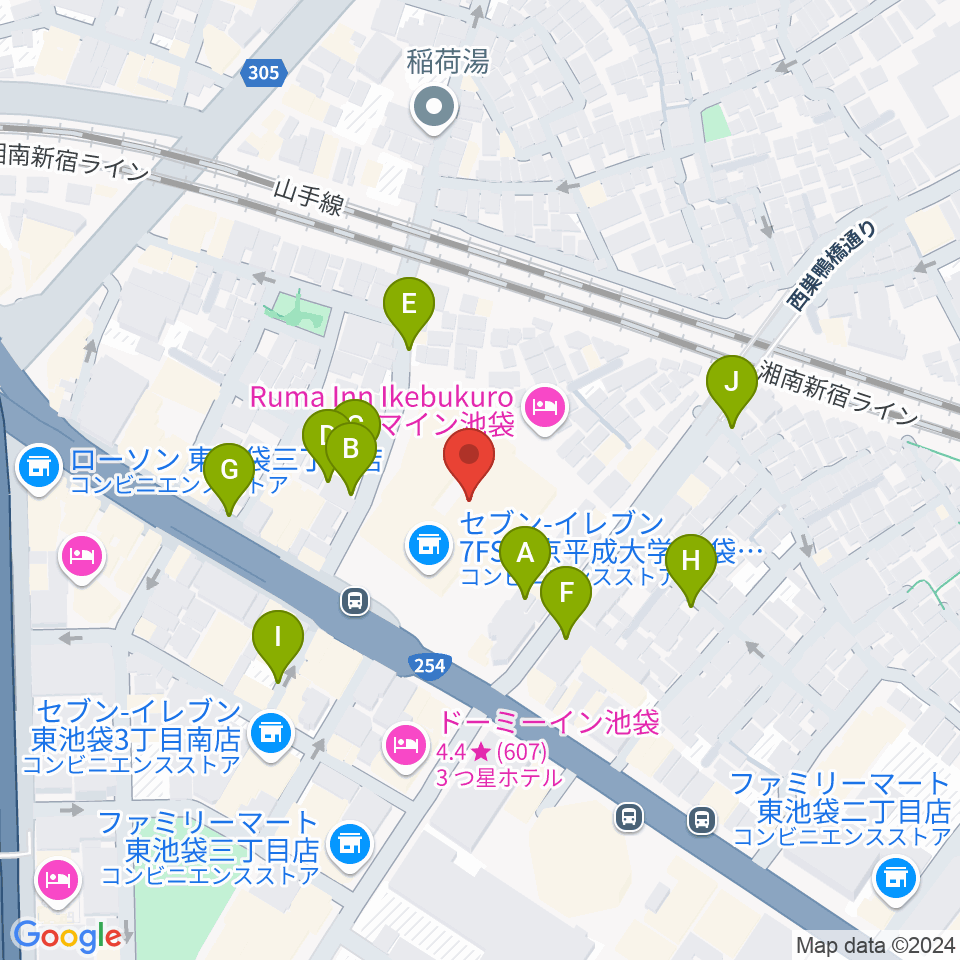 帝京平成大学冲永記念ホール周辺の駐車場・コインパーキング一覧地図