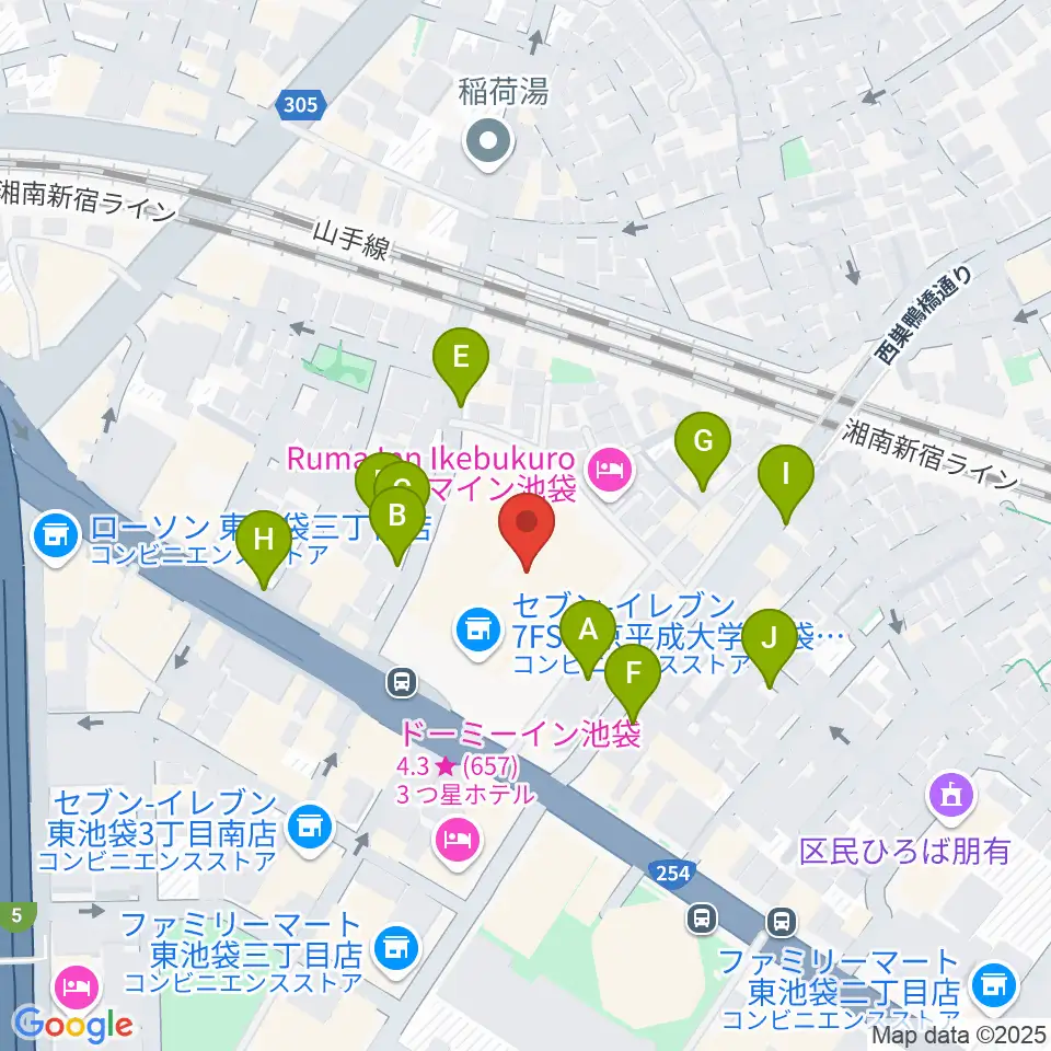 帝京平成大学冲永記念ホール周辺の駐車場・コインパーキング一覧地図