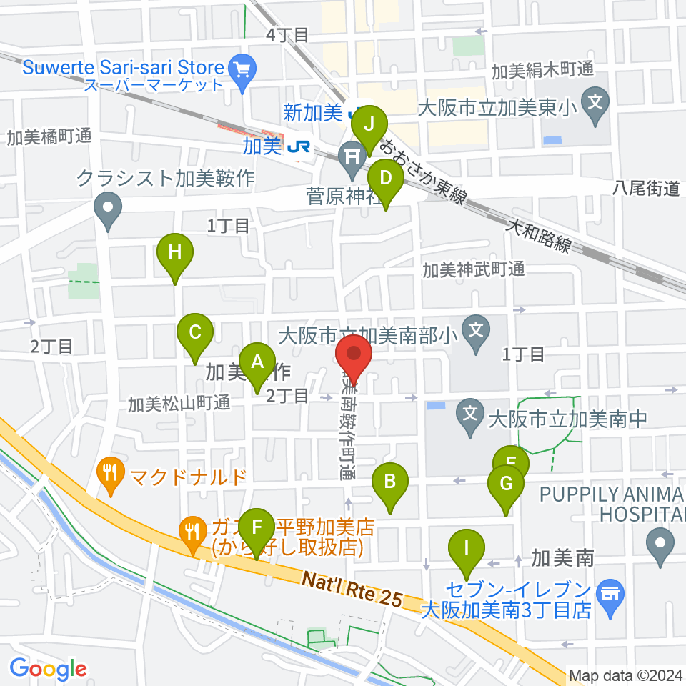 クレアミュージック平野周辺の駐車場・コインパーキング一覧地図