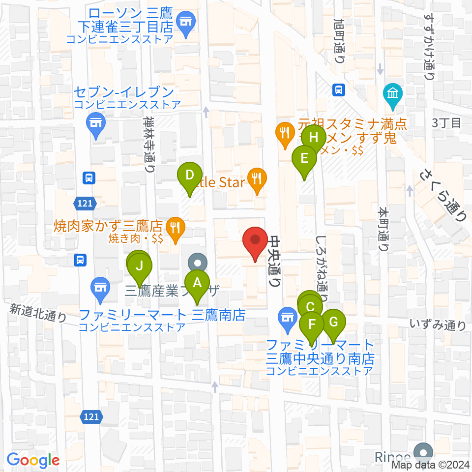 三鷹おんがくのじかん周辺の駐車場・コインパーキング一覧地図