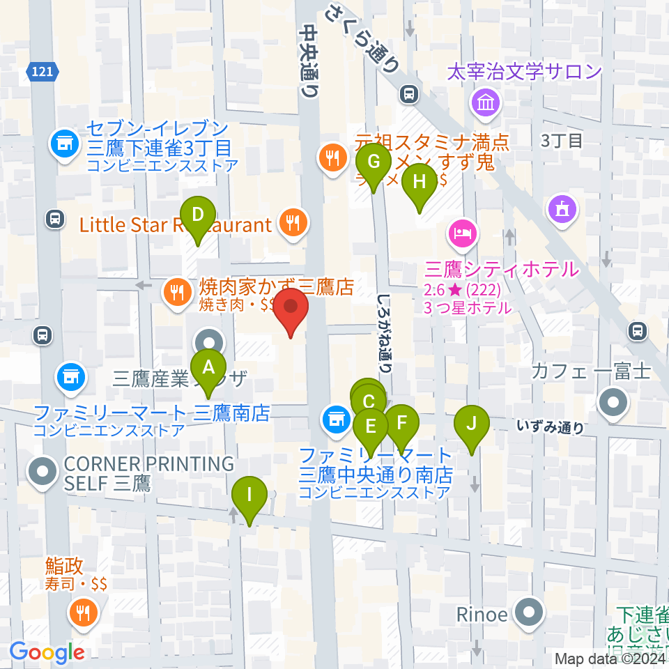 三鷹おんがくのじかん周辺の駐車場・コインパーキング一覧地図