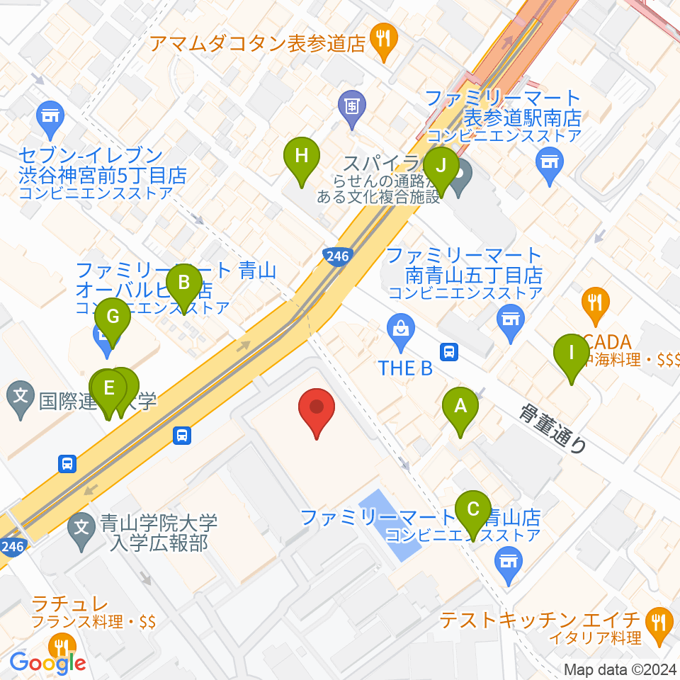 青山学院記念館周辺の駐車場・コインパーキング一覧地図