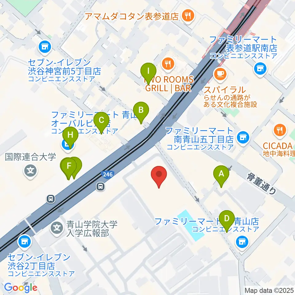 青山学院記念館周辺の駐車場・コインパーキング一覧地図