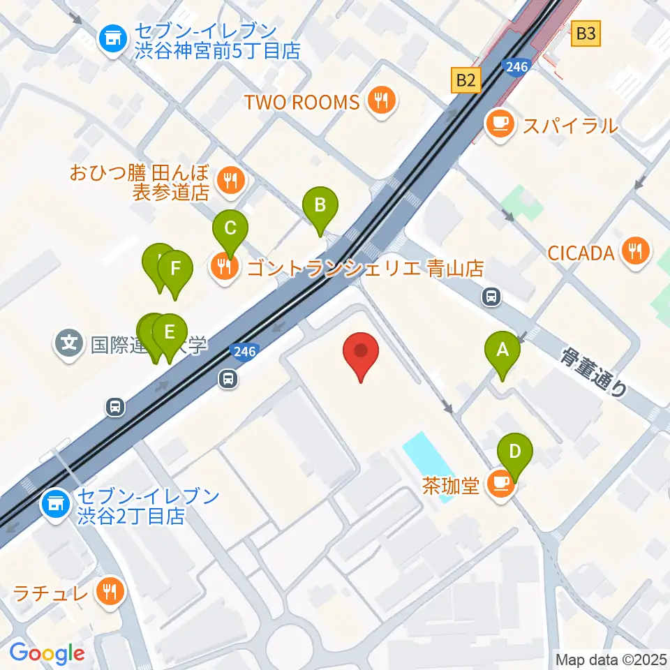 青山学院記念館周辺の駐車場・コインパーキング一覧地図