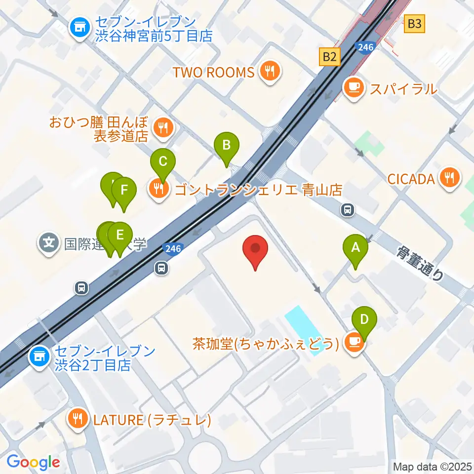 青山学院記念館周辺の駐車場・コインパーキング一覧地図
