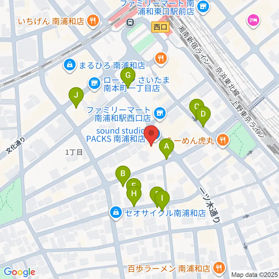 スタジオパックス南浦和店周辺の駐車場・コインパーキング一覧地図