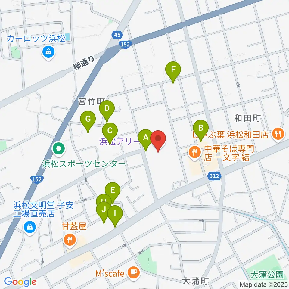 浜松アリーナ周辺の駐車場・コインパーキング一覧地図