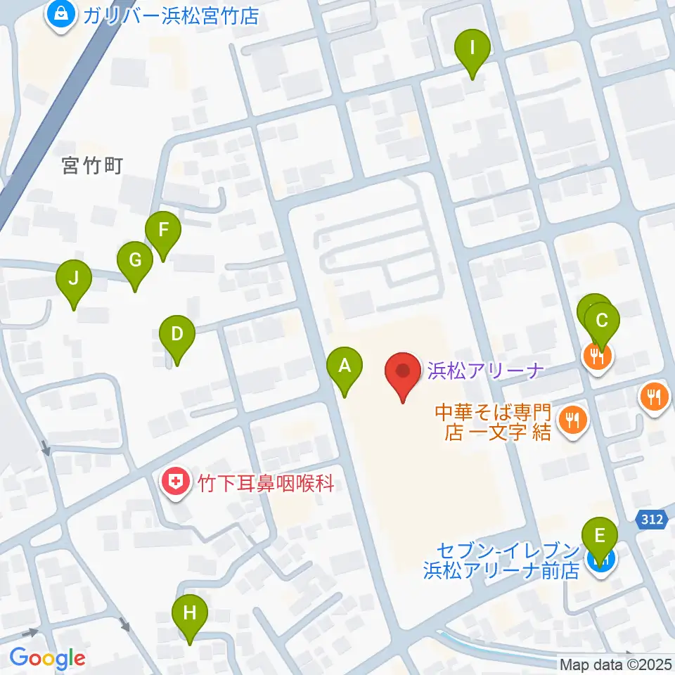 浜松アリーナ周辺の駐車場・コインパーキング一覧地図