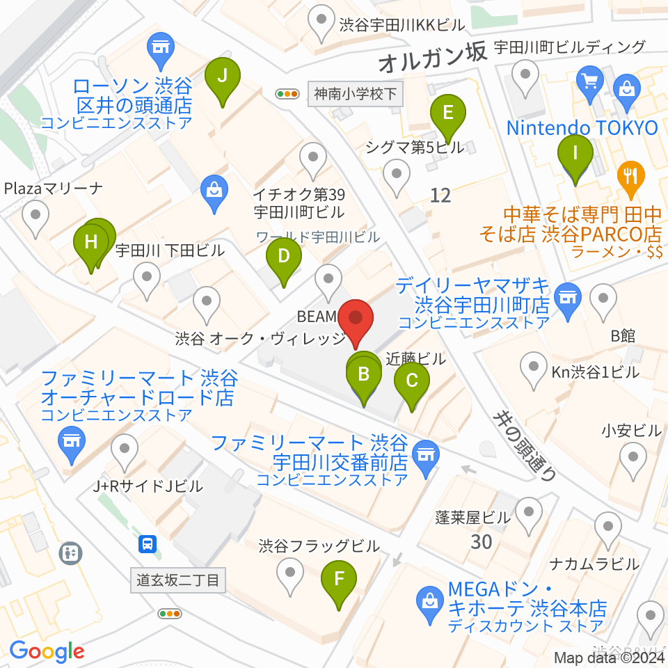 渋谷ヨシモト∞ドーム周辺の駐車場・コインパーキング一覧地図