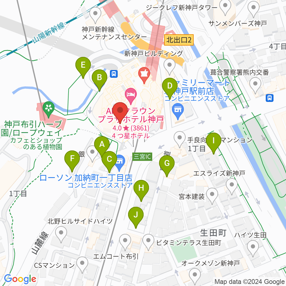 アイア2.5シアター神戸周辺の駐車場・コインパーキング一覧地図