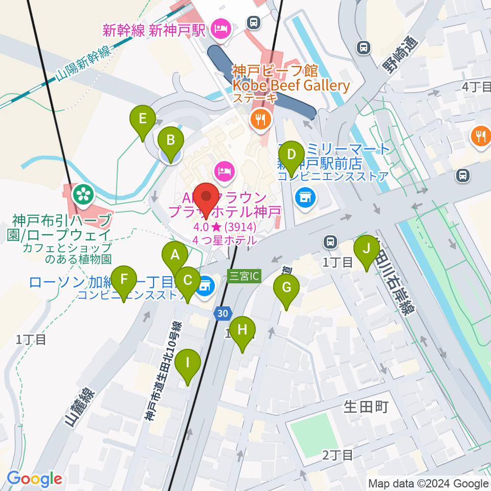 アイア2.5シアター神戸周辺の駐車場・コインパーキング一覧地図