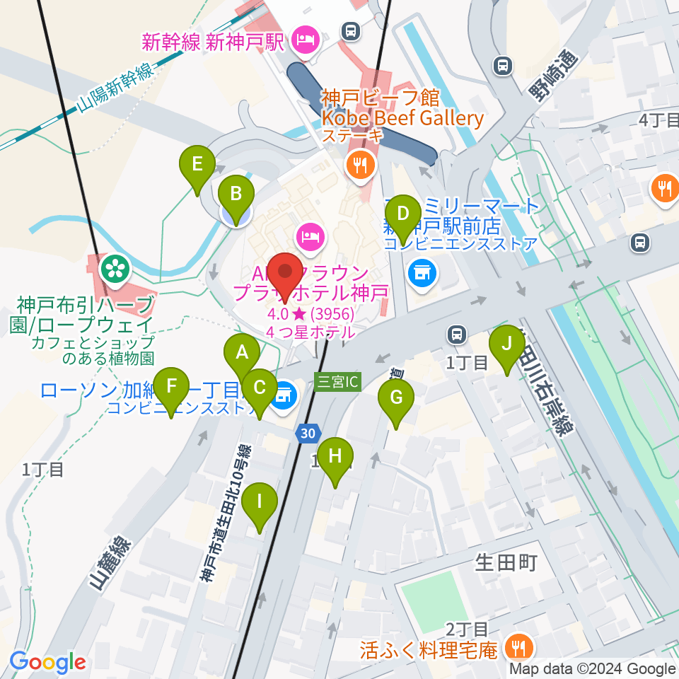 アイア2.5シアター神戸周辺の駐車場・コインパーキング一覧地図