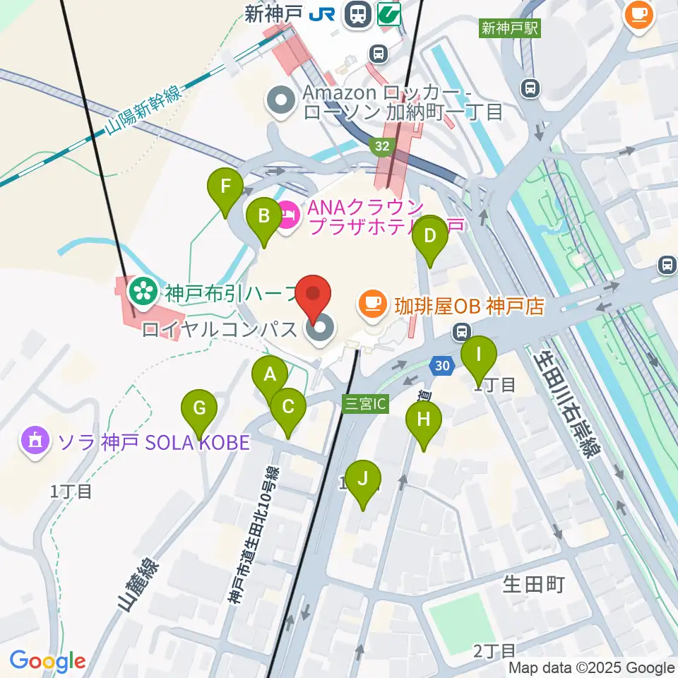 アイア2.5シアター神戸周辺の駐車場・コインパーキング一覧地図