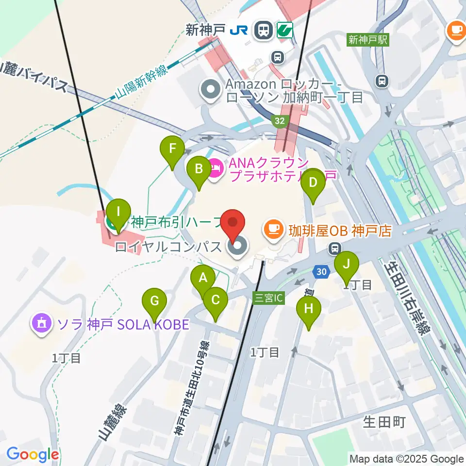アイア2.5シアター神戸周辺の駐車場・コインパーキング一覧地図