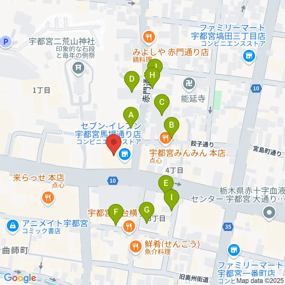 宇都宮市民プラザ周辺の駐車場・コインパーキング一覧地図