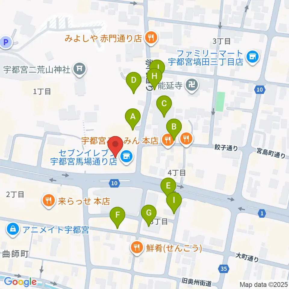 宇都宮市民プラザ周辺の駐車場・コインパーキング一覧地図