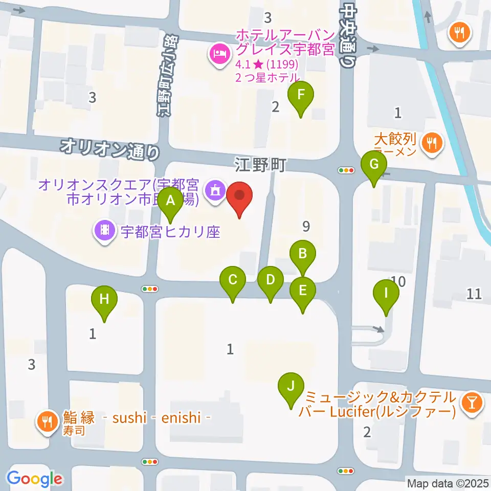 オリオンスクエア周辺の駐車場・コインパーキング一覧地図