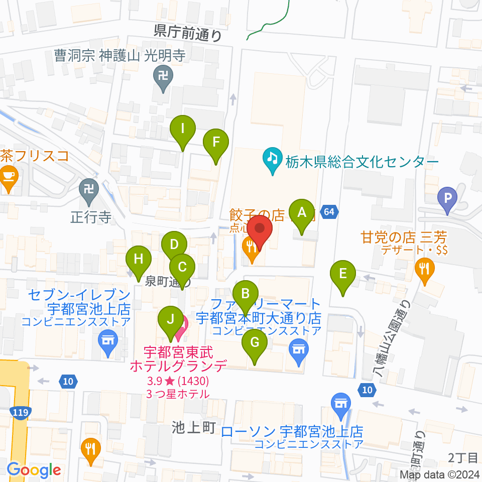 宇都宮Blue・J周辺の駐車場・コインパーキング一覧地図