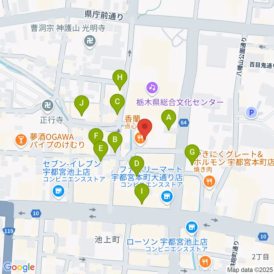 宇都宮Blue・J周辺の駐車場・コインパーキング一覧地図