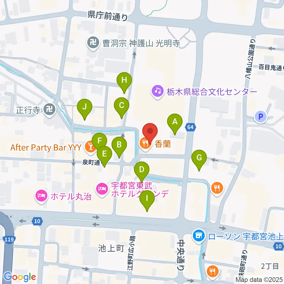 宇都宮Blue・J周辺の駐車場・コインパーキング一覧地図