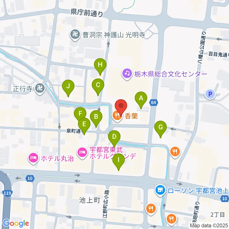 宇都宮Blue・J周辺の駐車場・コインパーキング一覧地図