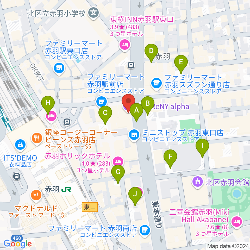 赤羽レニーアルファ周辺の駐車場・コインパーキング一覧地図