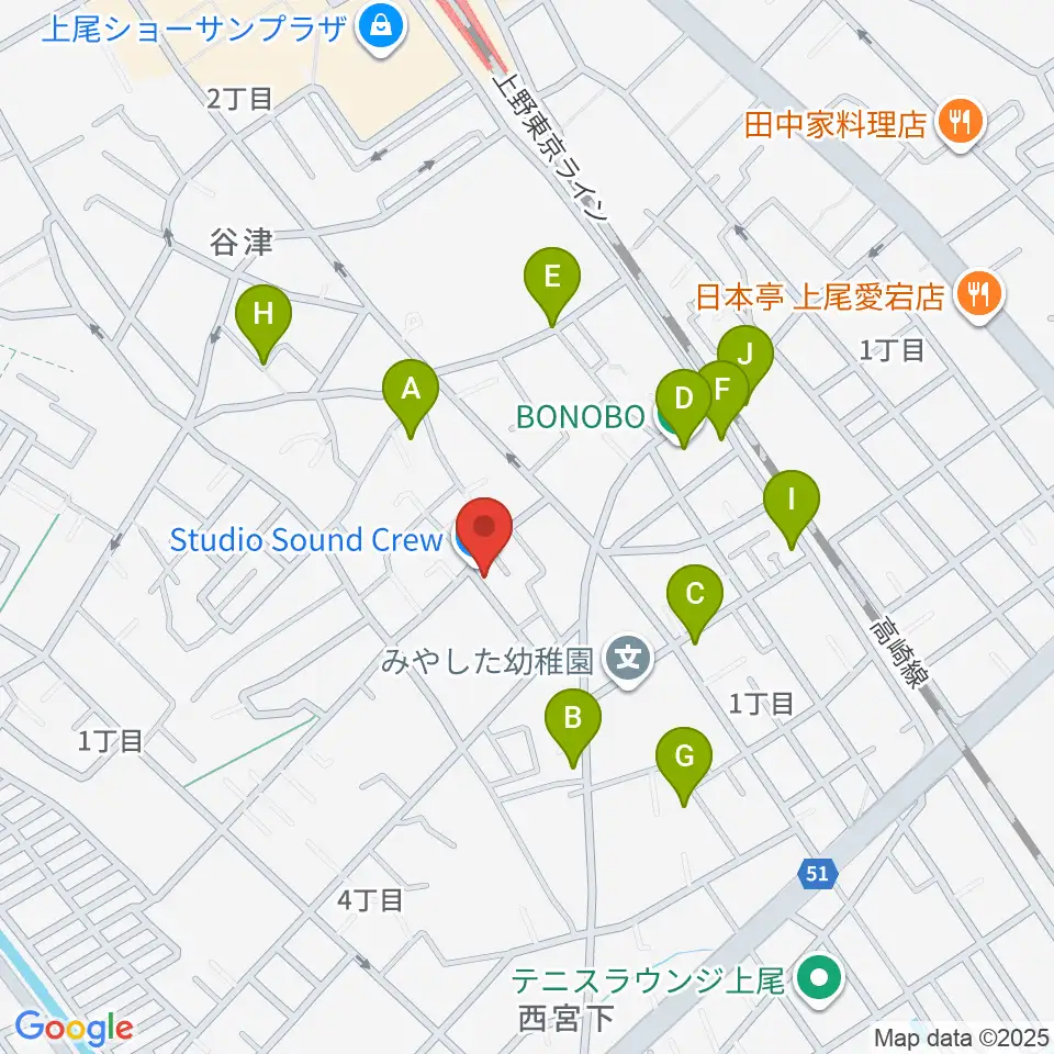 STUDIO SOUND CREW周辺の駐車場・コインパーキング一覧地図