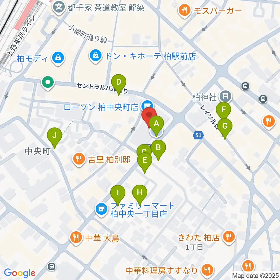 ディスクユニオン柏店周辺の駐車場・コインパーキング一覧地図
