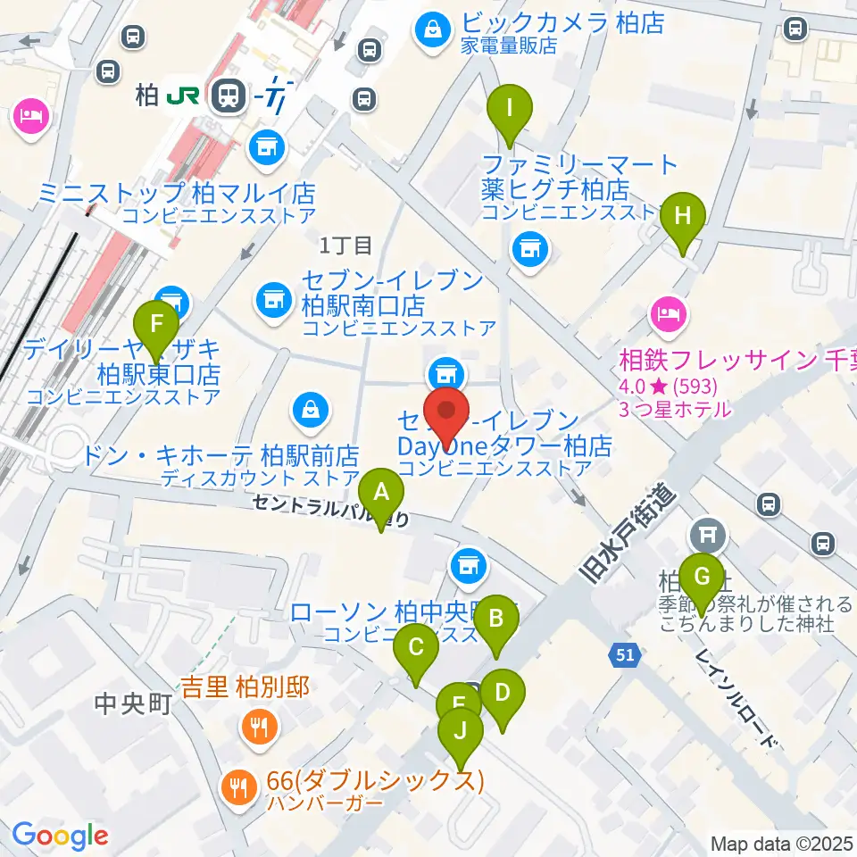 パレット柏周辺の駐車場・コインパーキング一覧地図